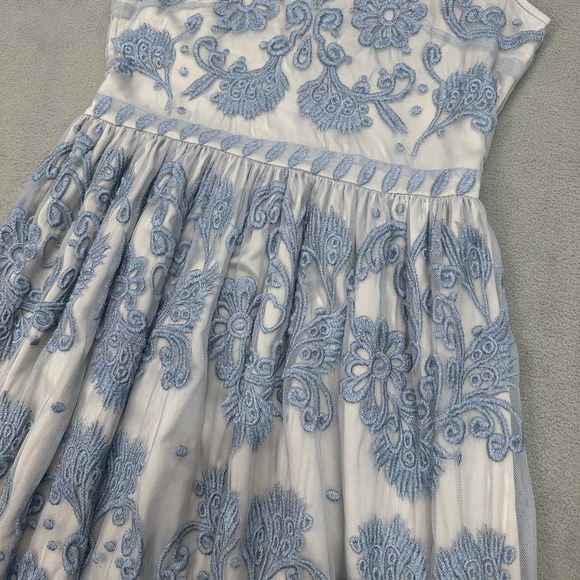SUNDANCE Love at First Sight Pastel Blue Embroidered Sleeveless Lace Dress‎ Sz 4 - Picture 7 of 16